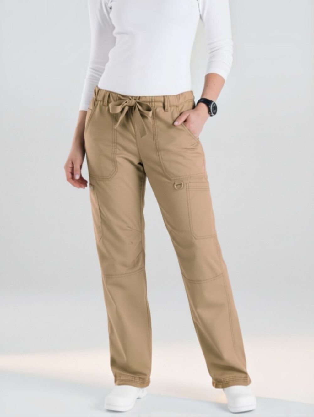 koi Classics Lindsey Women's 7-Pocket Low Rise Cargo Boot-cut Leg Scrub Pants, M